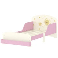 Letto per Bambini 3-8 Anni Basso in Legno con Spazio Contenitore e Sponde Laterali, 150x77x60 cm, Rosa