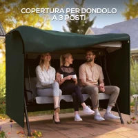 Telo Copertura per Dondolo Impermeabile e Resistente Raggi UV | Tessuto Oxford Rivestito in PVC | 205x124x164cm