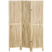 Paravento da Interno Pieghevole a 3 Ante a Spina di Pesce in Legno, 120x1.6x170 cm