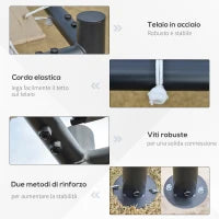 Gazebo Pergola Addossata da Giardino 3x3m in Metallo e Poliestere Beige