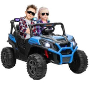 Macchina Elettrica per Bambini 24V a 2 Posti con Telecomando e 3 Velocità, Età 3-8 Anni, Blu