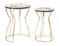 Tavolinetti Abstract Top -B- Coppia cm Ø 37X51-25X46