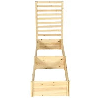 Fioriera con Traliccio per Rampicanti e Fondo Aperto, in Legno di Abete, 230x60x110 cm, color Legno