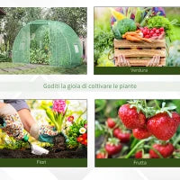 Serra a Tunnel con Porta Avvolgibile e Finestre, Copertura PE e Struttura in Acciaio, 1.5x3x2m, Verde