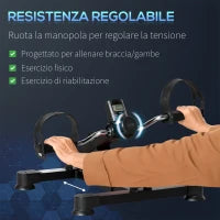 Mini Cyclette per Riabilitazione con Altezza e Resistenza Regolabile e Display LCD, in Acciaio e ABS, Nera e Rossa