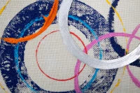 Dipinto Su Tela Floating Circles -A- Cm 80X3X80