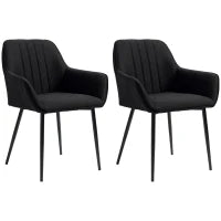 Sedie da Sala da Pranzo Sedie da Visita Design scandinavo - Set di 2 sedie - Piedi affusolati in metallo Nero