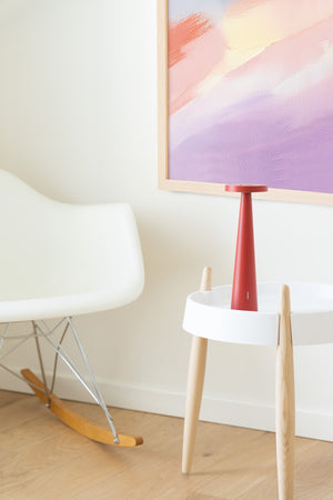 Zafferano Lampada da Tavolo Ricaricabile Angelina - Senza Fili, Testa Orientabile, Controllo Touch, Design Moderno per Interni - Colore Rosso