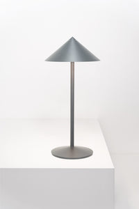 Zafferano Lampada da Tavolo Led Ricaricabile Pina L Desk - 6W, IP65, Dimmer Touch, Testa Magnetica, Design Moderno per Interni ed Esterni - Titanio