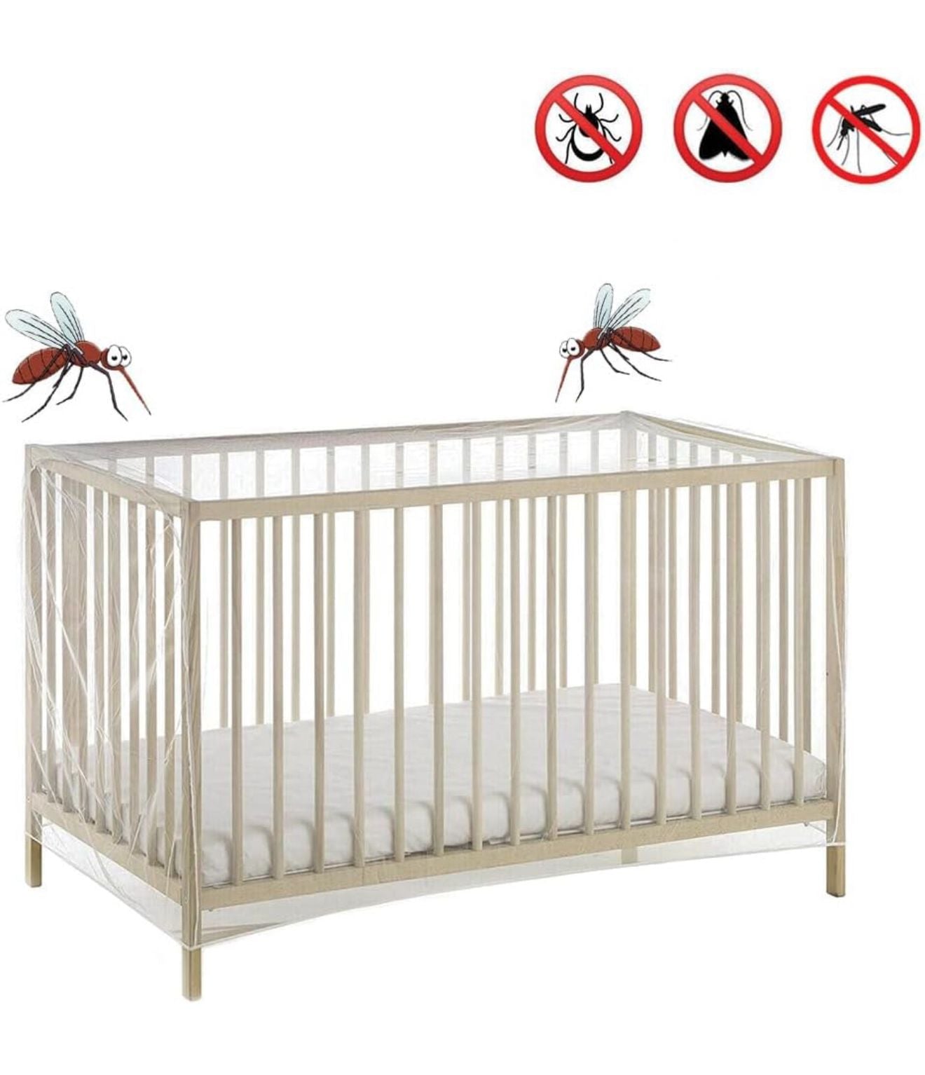 Zanzariera Elastica Universale per Culla 100% poliestere rete traspirante 233207