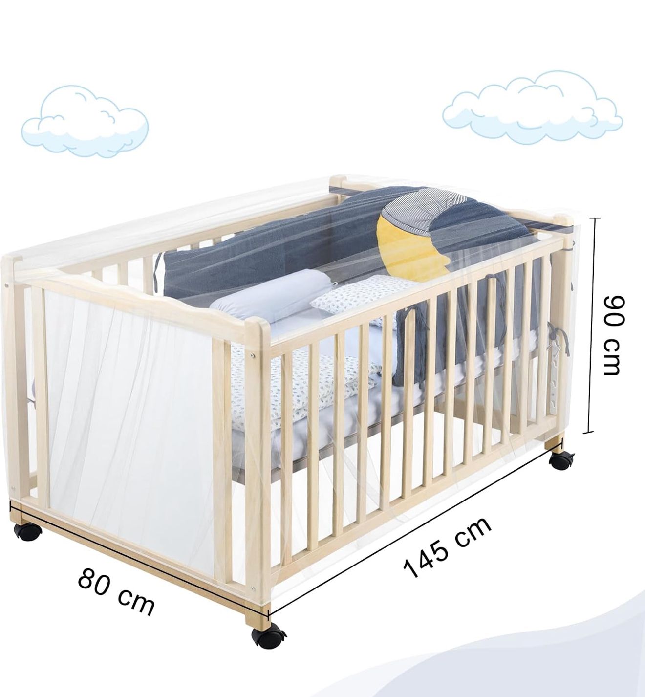 Zanzariera Elastica Universale per Culla 100% poliestere rete traspirante 233207