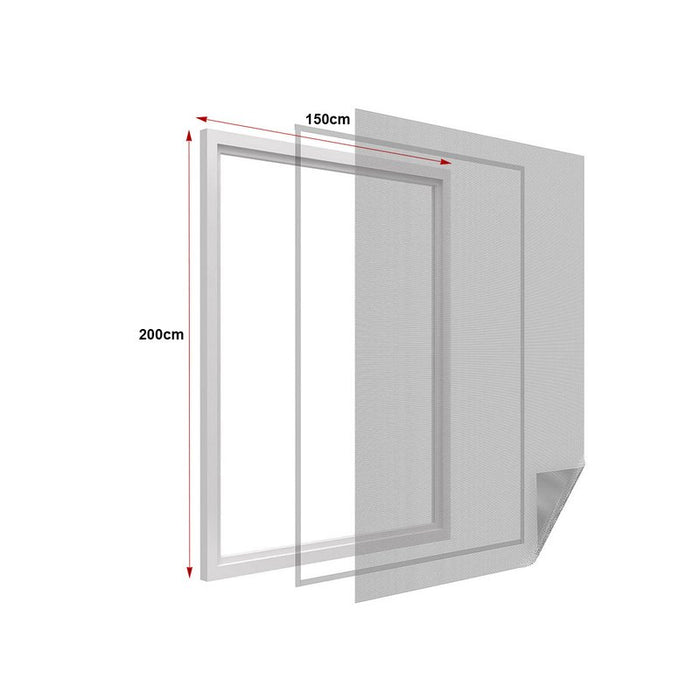 Zanzariera Finestra Nera Adesiva Con Nastro In Velcro Misura 150X200cm