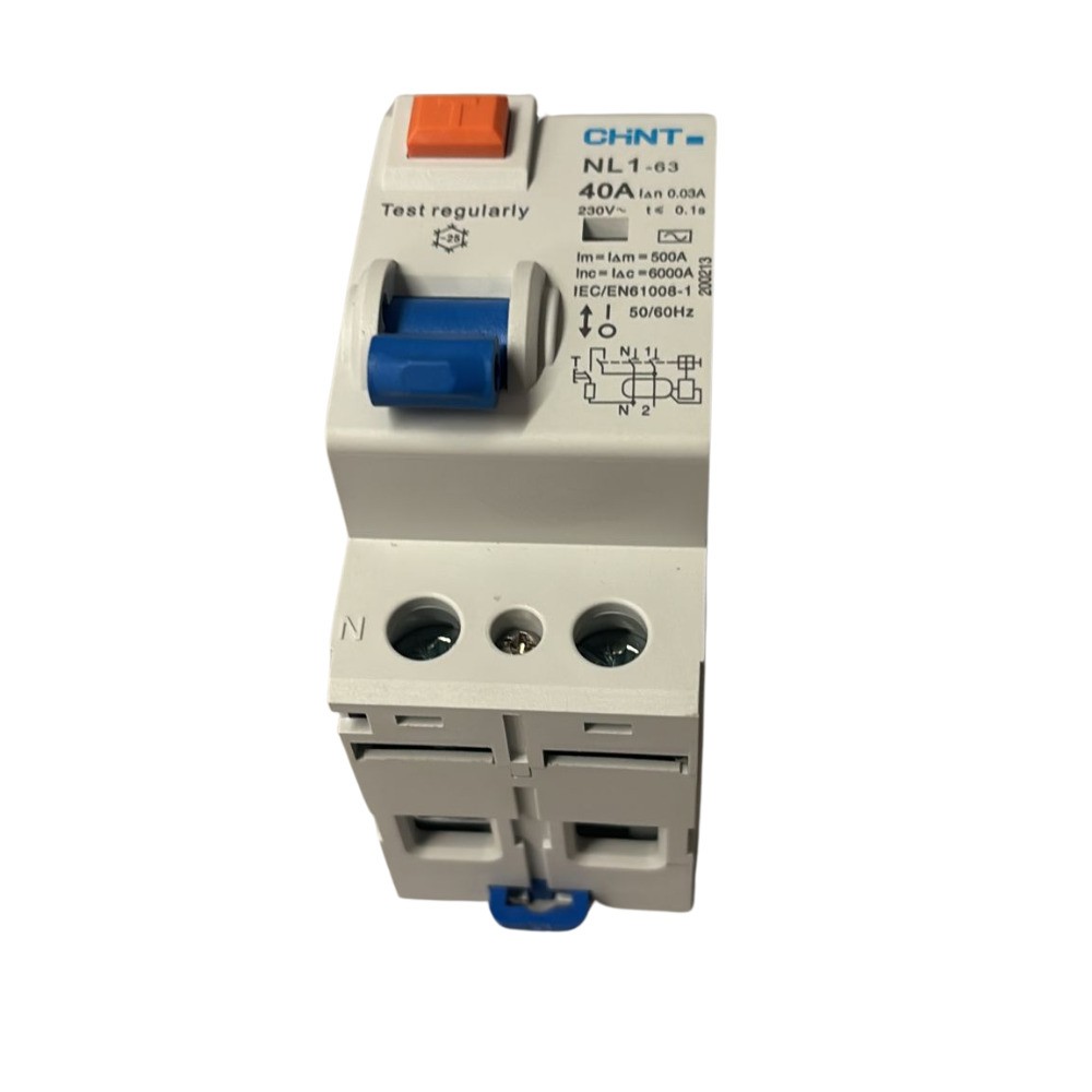 Interruttore differenziale bipolare puro tipo ac 30ma chint serie nl1-63 *** ampere 40 ampere, confezione 1