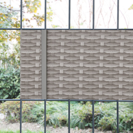 Striscia Frangivista in PVC 'Jesteburg' per Coprire Recinzione di Rete (35m x 19cm) - Effetto Rattan, Grigio [en.casa]