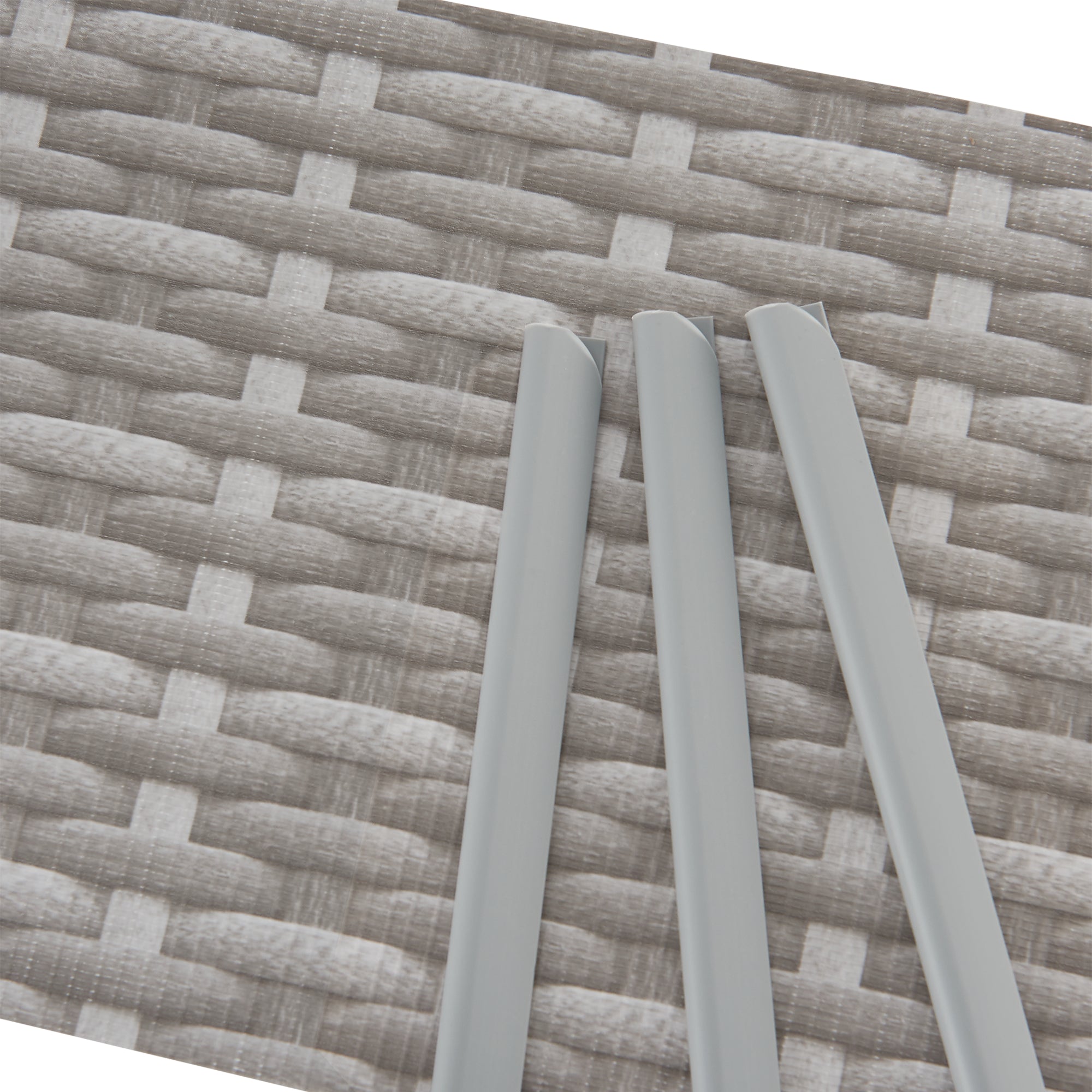 Striscia Frangivista in PVC 'Jesteburg' per Coprire Recinzione di Rete (35m x 19cm) - Effetto Rattan, Grigio [en.casa]