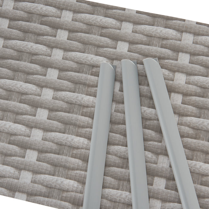 Striscia Frangivista in PVC 'Jesteburg' per Coprire Recinzione di Rete (35m x 19cm) - Effetto Rattan, Grigio [en.casa]