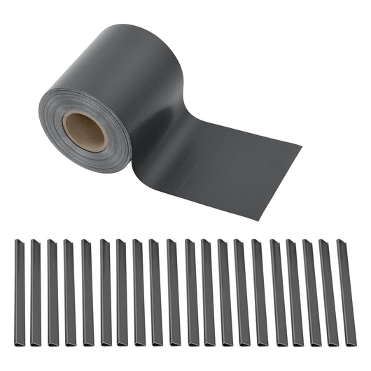 Set 4 strisce frangivista in PVC 140 m x 19 cm 26,6 m² grigio antracite ral 7016 03_0006599