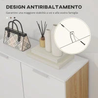 Scarpiera Moderna per 15-20 Paia di Scarpe, 5 Ripiani e Chiusura Ammortizzata, Bianco Lucido