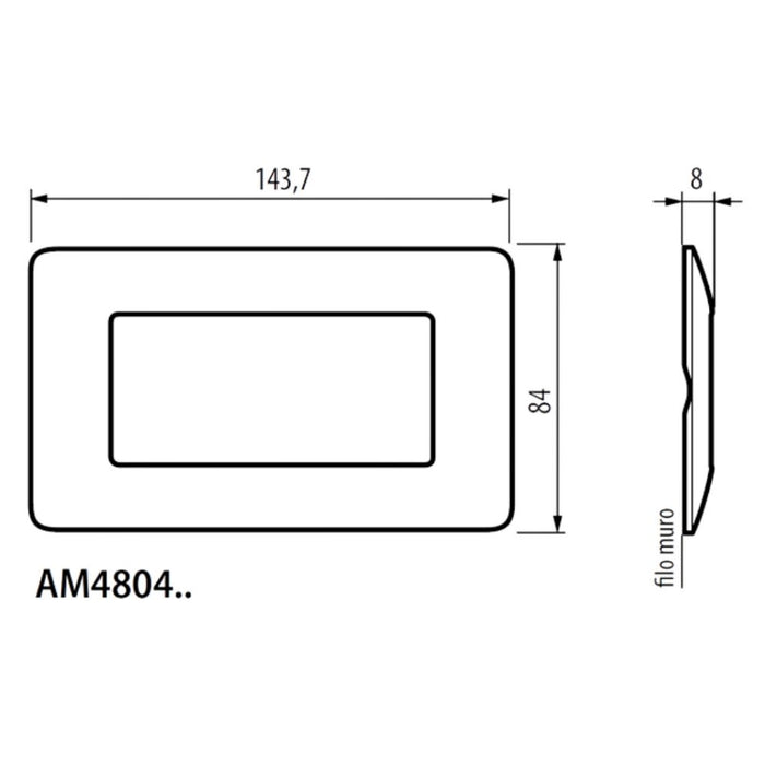 Bticino matix placca 4 posti tecnopolimero colorata am4804 pezzi 4 *** colore silver, confezione 1