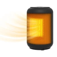 Riscaldatore Elettrico e Regolabile a 3 Modalità con Timer 24h, in PP e PA Ignifugo, 14x14x21.5 cm, Nero