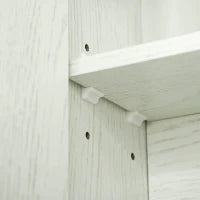 kleankin Armadietto con Specchio a 4 Sezioni con Ripiani Regolabili, Specchiera Bagno in Legno e Vetro, 90x15x75 cm, Bianco