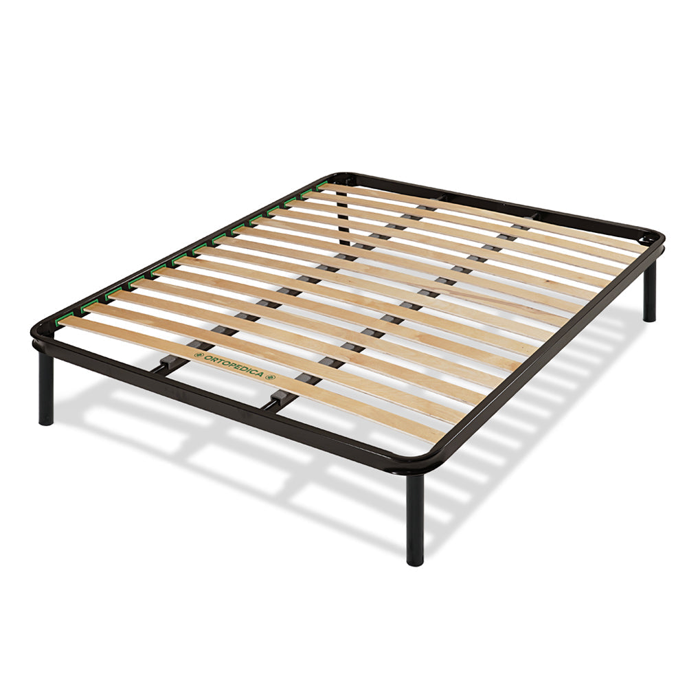 Rete ortopedica 160X190 14 doghe in betulla ZEN con 4 piedi |100% MADE IN ITALY| struttura in acciaio anti cigolio, angoli anti infortunistici, altezza 35 cm