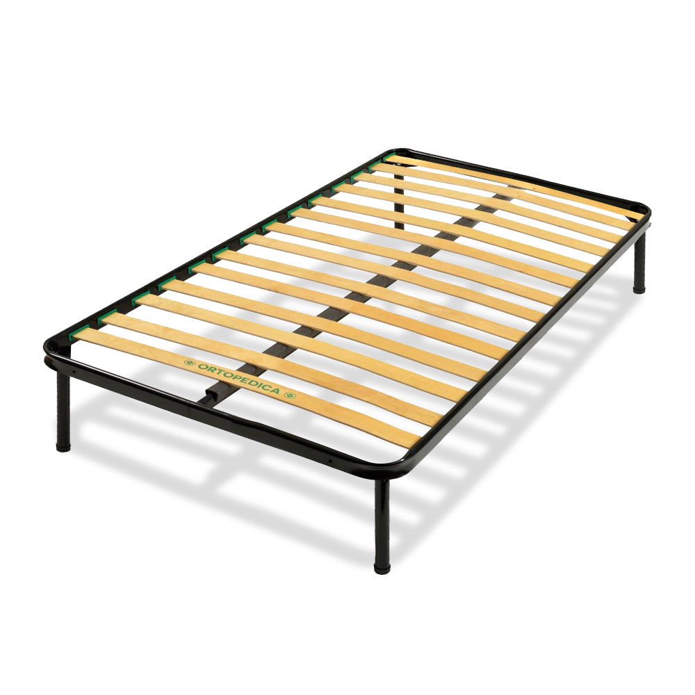 Rete ortopedica 120X190 14 doghe in betulla ZEN con 4 piedi |100% MADE IN ITALY| struttura in acciaio anti cigolio, angoli anti infortunistici, altezza 35 cm