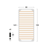 Rete ortopedica 80X190 14 doghe in betulla ZEN con 4 piedi |100% MADE IN ITALY| struttura in acciaio anti cigolio, angoli anti infortunistici, altezza 35 cm