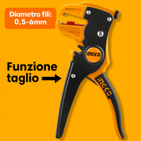 Pinza spellafili professionale funzione taglio fili 0,5-6 mm dimensioni 175 mm