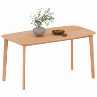 Tavolo da Pranzo Rettangolare per 6 Persone, Tavolo da Cucina 150 cm in Legno Massiccio, 150 x 80 x 76 cm, Legno Naturale