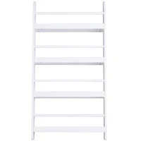 Libreria da Parete con 4 Ripiani in Legno Bianco Impermeabile, Carico Massimo 30kg (59cm x 12cm x 113cm)