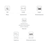 Forno legna tradizionale cottura diretta per 6/8 pizze gusto 110 super capienza