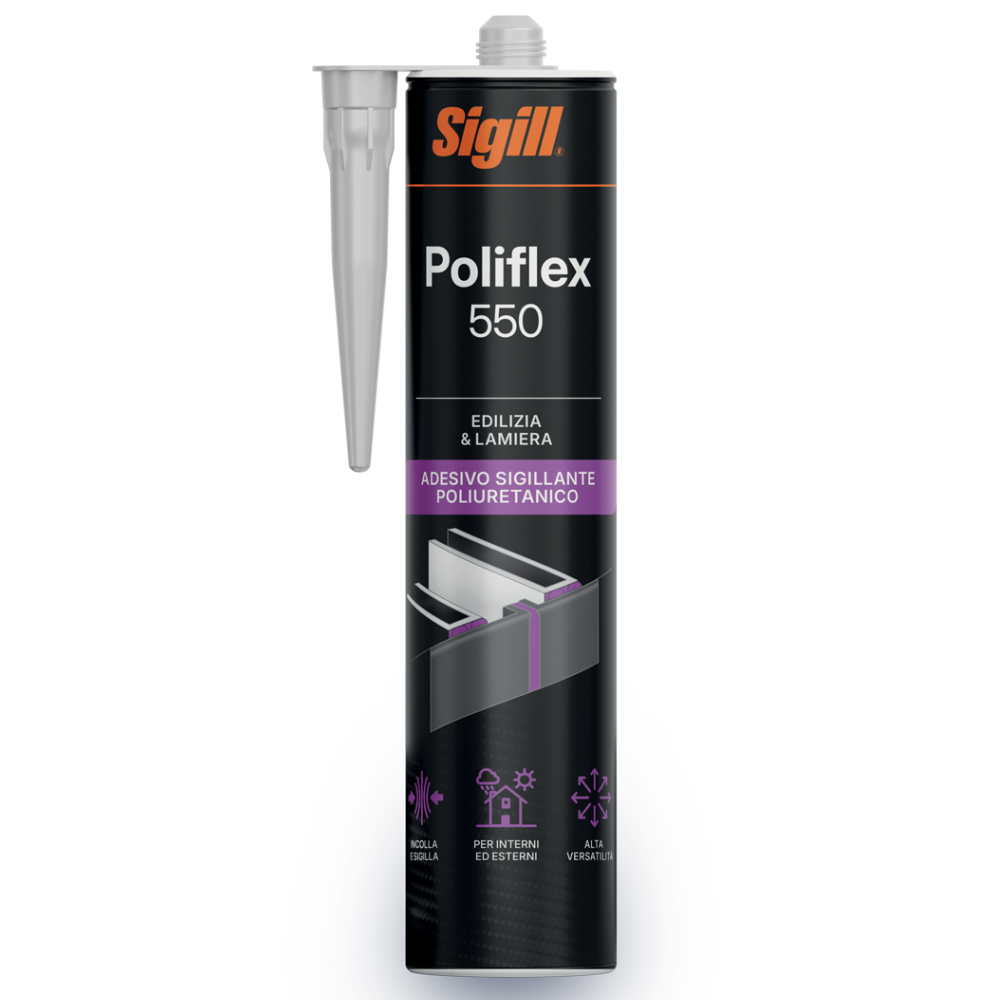 Sigillante elastico poliflex 550 professionale da 310 ml *** colore- grigio, confezione 1