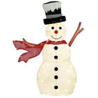 Pupazzo di Neve 78 LED, Luci Bianco Caldo/Multicolore, Telaio in Acciaio, Interno/Esterno