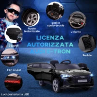 Macchina Elettrica per Bambini 12V con Telecomando, Velocità 3-8km/h, Luci e Musica, Età 3-5 Anni, Nero