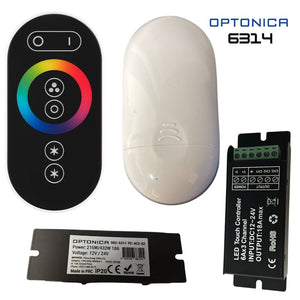 Optonica telecomando mini touch wireless per strisce led rgb *** colore nero, confezione 1