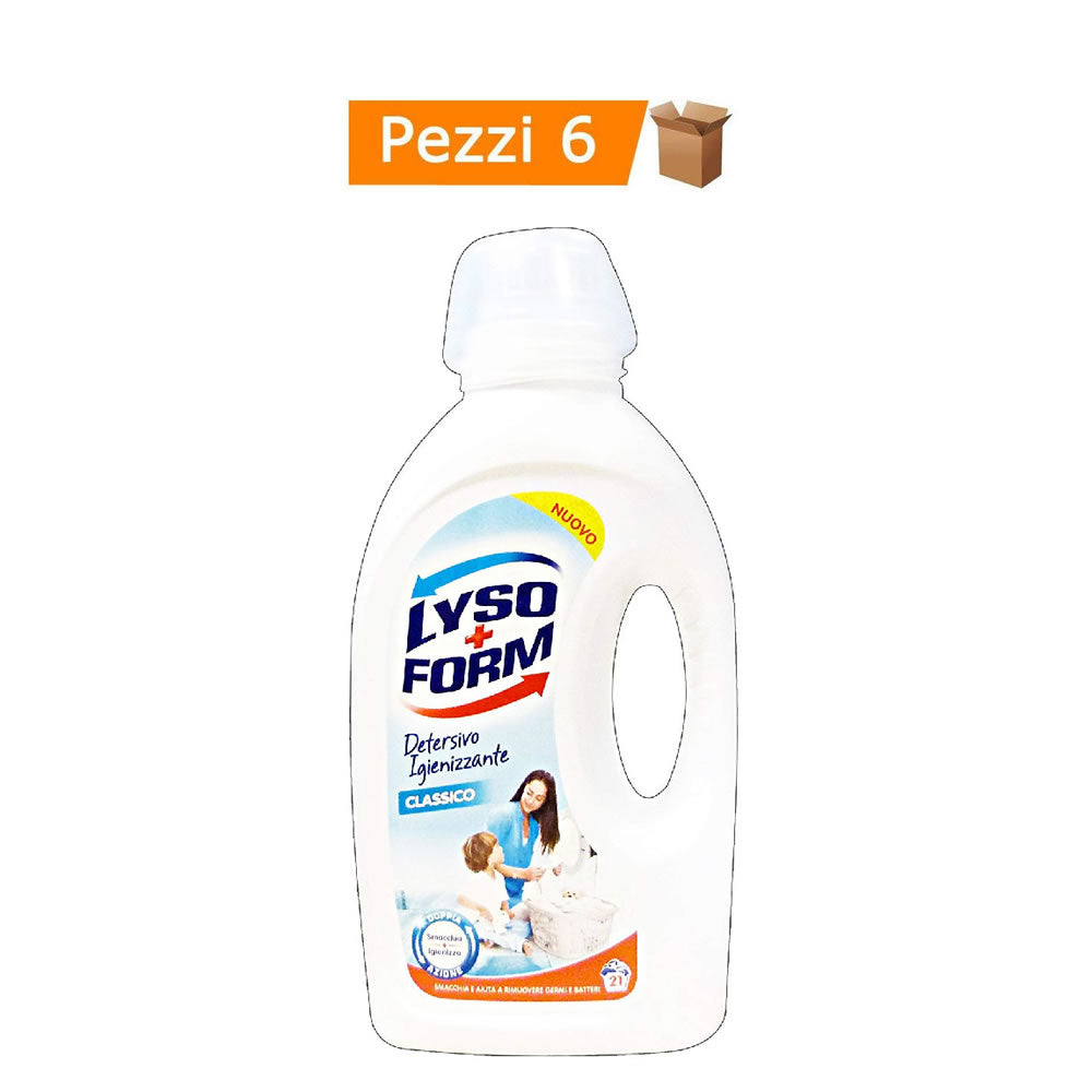 Multipack da 6 detersivi lyso form igienizzanti classici doppia azione 21 lavaggi