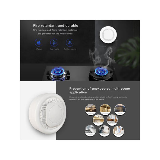 ZigBee Sensore Fumo Rilevatore di Incendio Allarme Antincendio con Sensore Fotoelettrico Indipendente