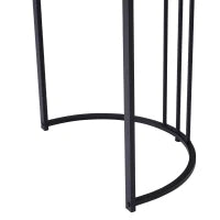 Tavolo da pranzo moderno 140 x 80 cm, con motivo marmo, struttura in metallo, per sala da pranzo e soggiorno, Bianco+Nero