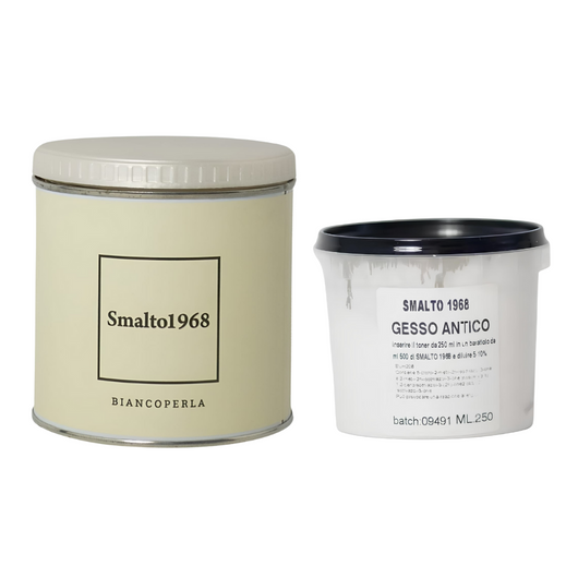 Smalto1968 base acqua gesso antico shabby chic finitura opaca multicolore l 0.5 *** colore- biancoperla, confezione 1