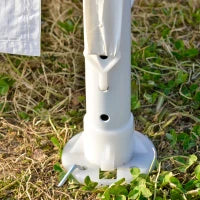 Gazebo Tendone per Feste 6x3m con Pareti Laterali Rimovibili, Porte e Finestre, Bianco