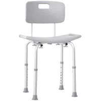 Sedia da Doccia per Bagno in Alluminio e Plastica Altezza Regolabile 8 Livelli 71-88cm Piedini Antiscivolo