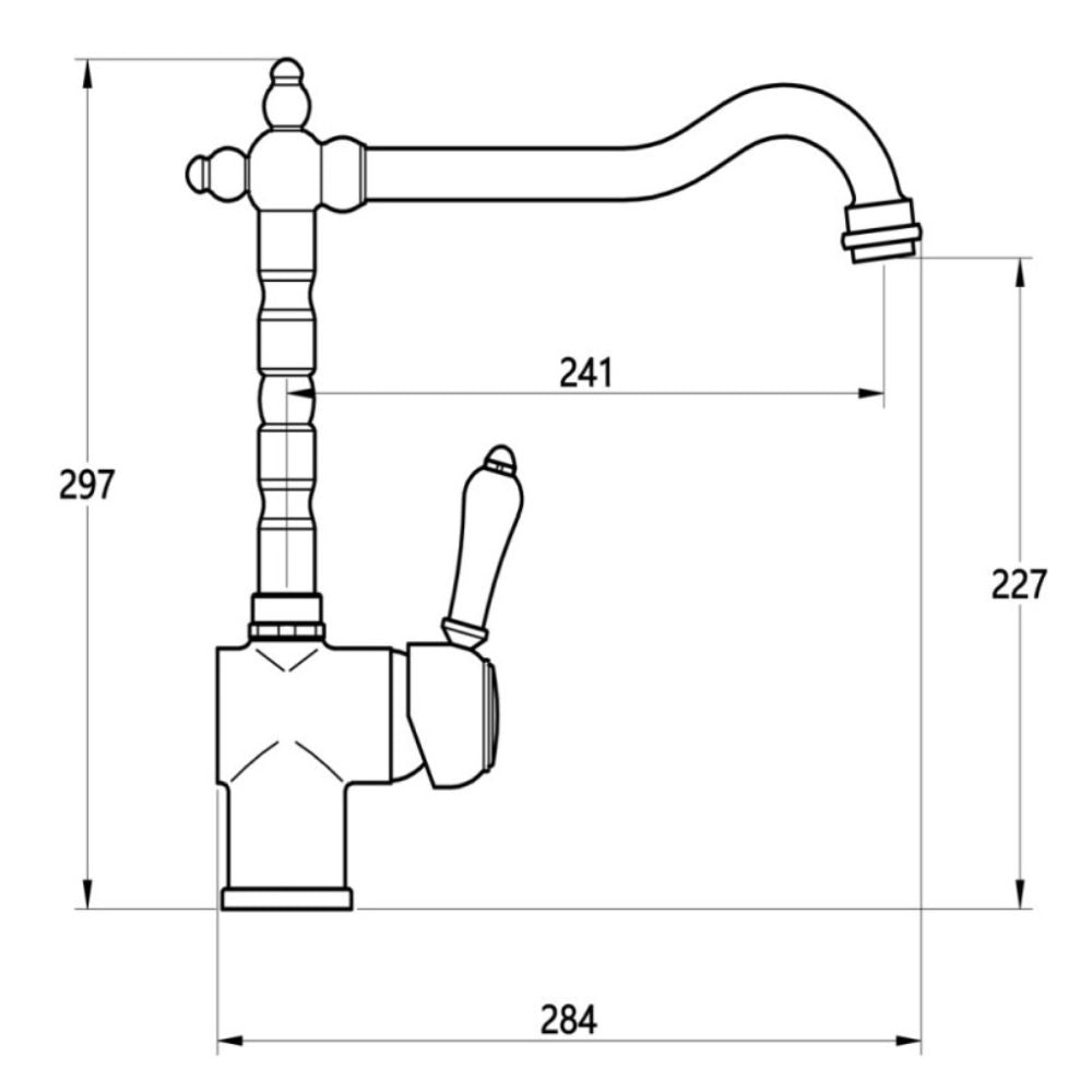 Miscelatore monoforo ottone cucina england one cromato erogazione orientabile *** confezione 1
