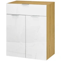 Mobile per Soggiorno con Armadietto e Cassetto, Ripiani regolabili su 3 livelli 70x35x92cm, Bianco