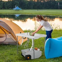 Serbatoio per Acqua da Campeggio 22L con Ruote e Maniglia e Beccuccio Girevole, Grigio