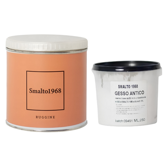 Smalto1968 base acqua gesso antico shabby chic finitura opaca multicolore l 0.5 *** colore- ruggine, confezione 1