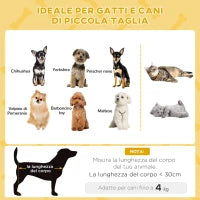 Lettino per Cani e Gatti di Piccola Taglia in Truciolato con Fondo Rialzato e Cuscino, Ø48x24.5 cm