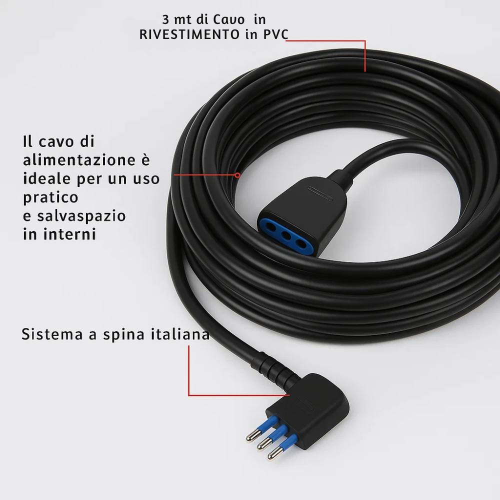 Ecova 32089 prolunga lineare con spina salvaspazio 16a e presa bipasso