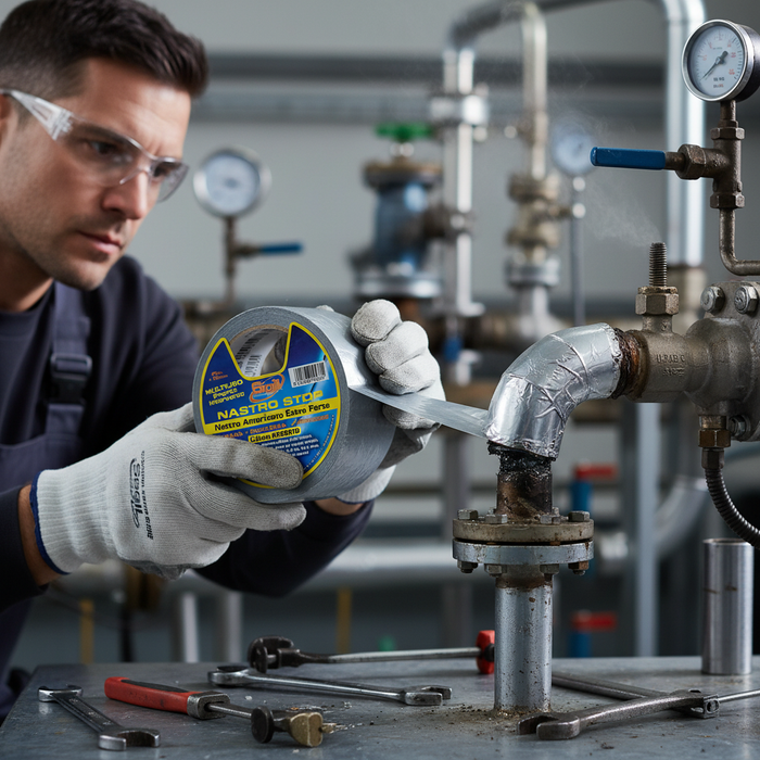 Nastro stop argento rinforzato multiuso impermeabile 25 m x 50 mm