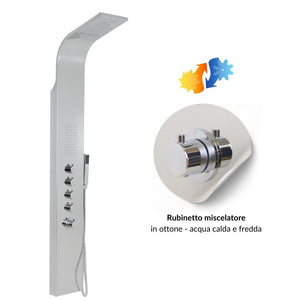 Colonna doccia termostatica siria 4 funzioni getto a cascata bocchette lombari *** finitura- cromo lucido, confezione 1